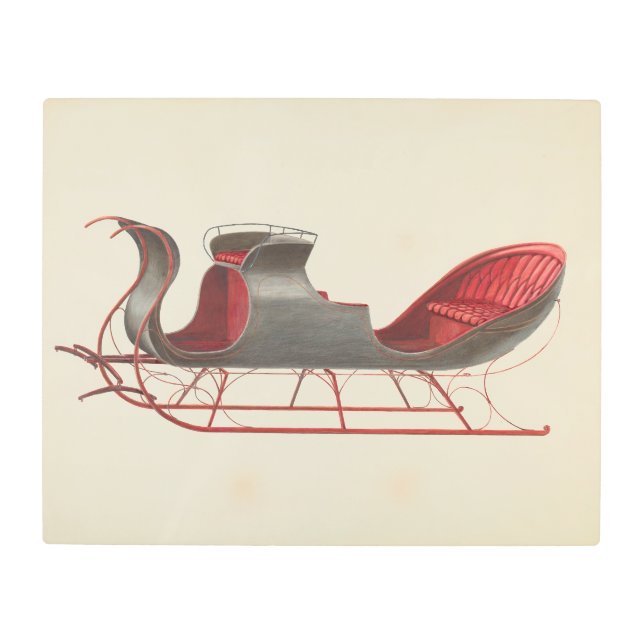 Impresión En Metal Un caballo abierto en Sleigh - Navidades (Anverso)