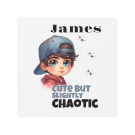 Impresión En Metal Un chico curo pero ligeramente caótico