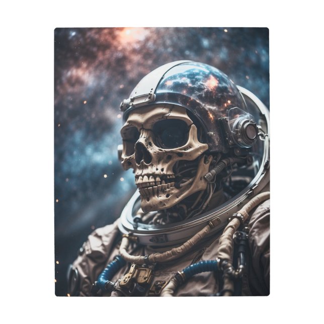 Impresión En Metal Un esqueleto astronauta. (Anverso)