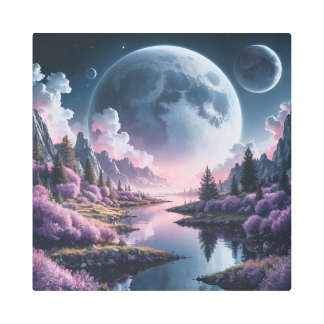 Impresión En Metal Un paisaje de ciencia ficción (Anverso)