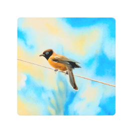 Impresión En Metal Un pájaro solitario y colorido