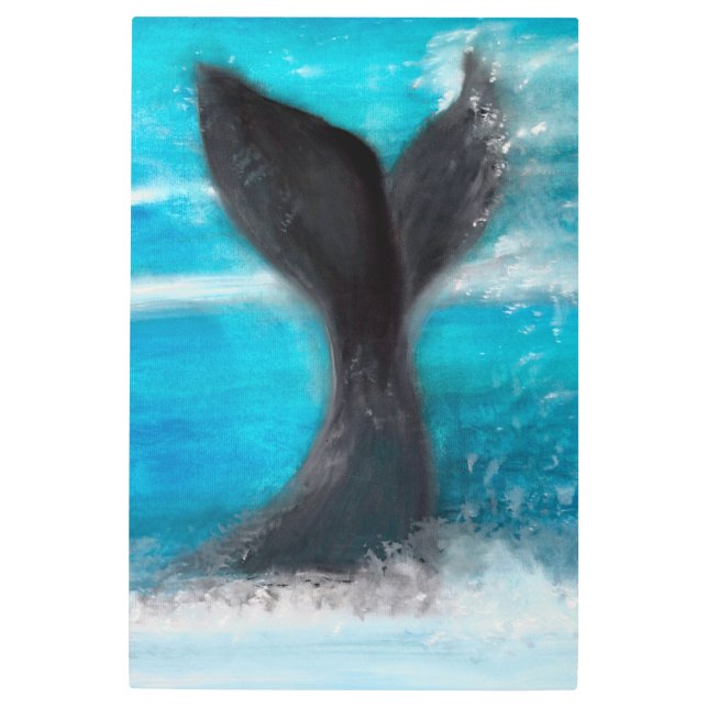 Impresión En Metal Una acuarela de cola de ballena (Anverso)