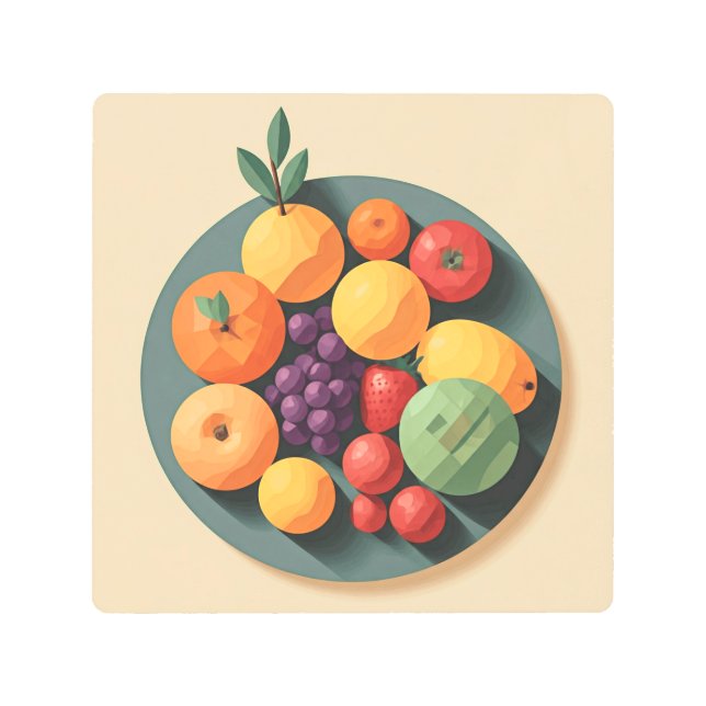 Impresión En Metal Una colorida Fiesta de Fruta (Anverso)