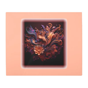 Impresión En Metal Una flor espacial de color rosado