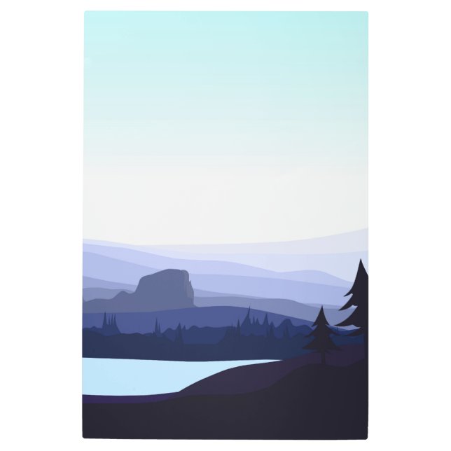 Impresión En Metal una hermosa extensión de montañas (Anverso)