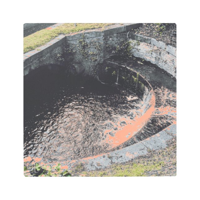 Impresión En Metal Una piscina Naranja en Welshpool (Anverso)