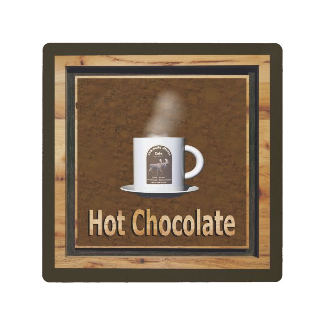 Impresión En Metal Una Taza De Vapor De Chocolate Caliente (Anverso)
