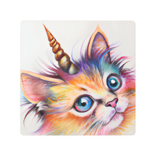 Impresión En Metal Unicorn Kitten