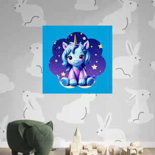Impresión En Metal Unicornio bebé en PJ