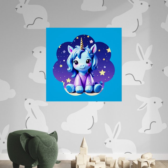 Impresión En Metal Unicornio bebé en PJ (Subido por el creador)