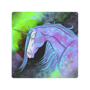 Impresión En Metal Unicornio cósmico 6
