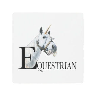 Impresión En Metal Unicornio de ojos laterales ecuestres