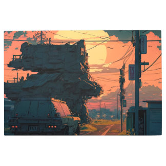 Impresión En Metal Unidad de Evangelion 01 Anime Palette: Sunset City