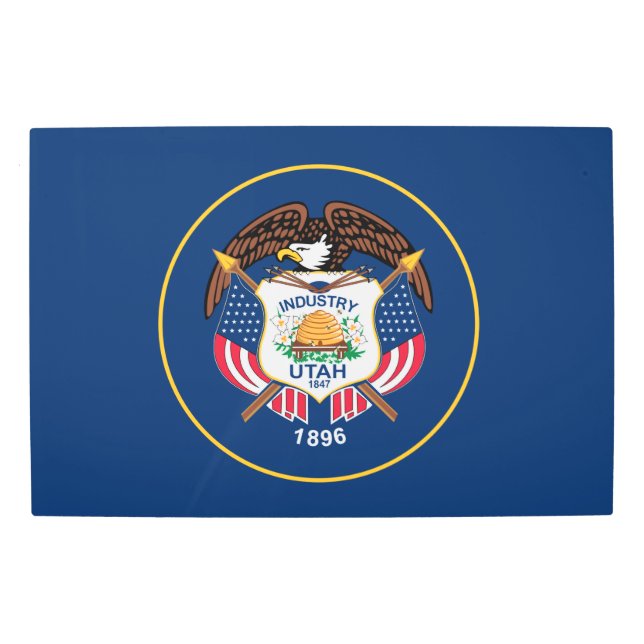 Impresión En Metal Utah The Beehive State Utahns US Flag (Anverso)