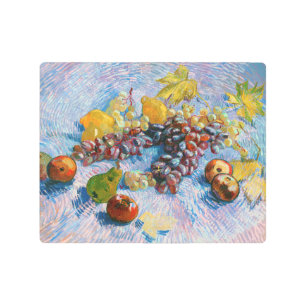 Impresión En Metal Uvas, leones, peras y manzanas, Van Gogh