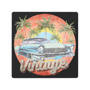 Impresión En Metal Vacaciones rusticas de verano de coches de época