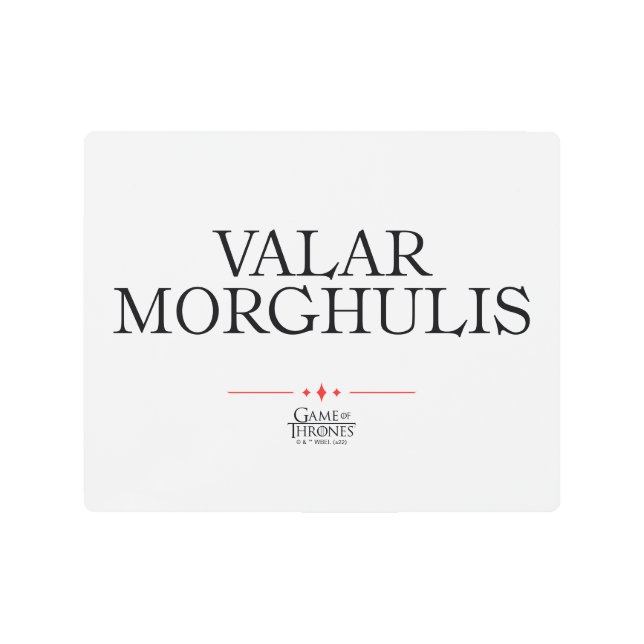 Impresión En Metal Valar Morghulis (Anverso)