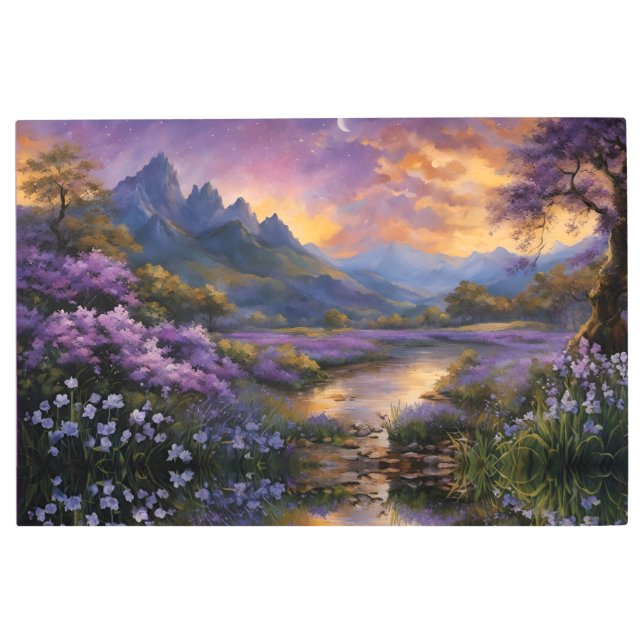 Impresión En Metal Valle de la Montaña Lavender al amanecer (Anverso)
