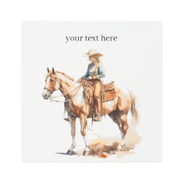 Impresión En Metal Vaquera rubia de color de agua occidental, persona