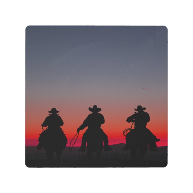 Impresión En Metal vaquero al atardecer (Anverso)