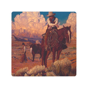 Impresión En Metal vaquero del viejo oeste