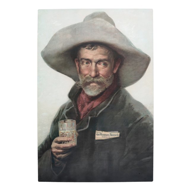 Impresión En Metal Vaquero franco-hispano en el viejo Saloon occident (Anverso)