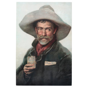 Impresión En Metal Vaquero franco-hispano en el viejo Saloon occident