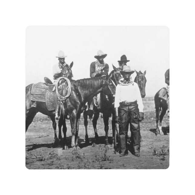 Impresión En Metal Vaqueros Negros En Bonham Texas 1890 (Anverso)