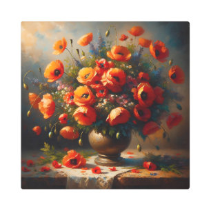 Impresión En Metal Vase de lapachos rojos