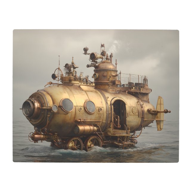 Impresión En Metal Vaso Steampunk (Anverso)