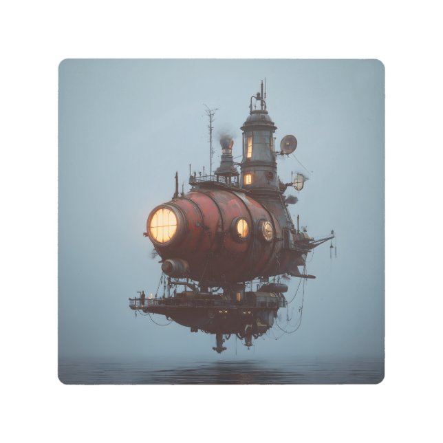 Impresión En Metal Vaso Steampunk (Anverso)