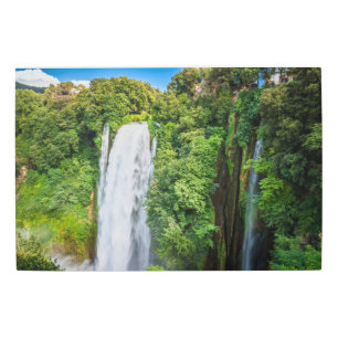 Impresión En Metal Vegetación dorada verde cielo azul Cascading Water