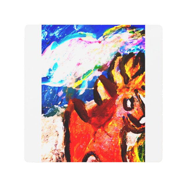 Impresión En Metal Venado en invierno (Anverso)