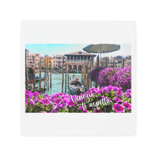 Impresión En Metal Venecia te espera. Gondola, Venezuela. Italia,