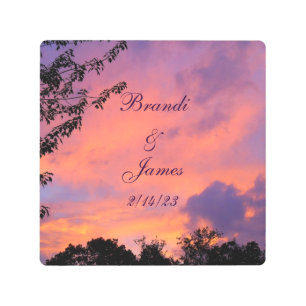Impresión En Metal Verano aniversario de Romance Sunset *Personalizad