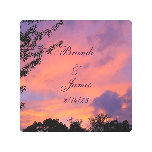 Impresión En Metal Verano aniversario de Romance Sunset *Personalizad (Anverso)