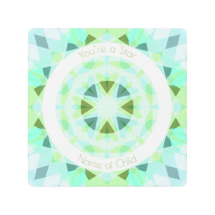 Impresión En Metal Verde azul eres una niñera bebé estrella