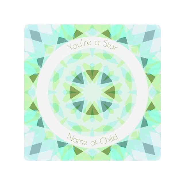 Impresión En Metal Verde azul eres una niñera bebé estrella (Anverso)