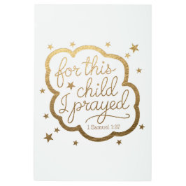 Impresión En Metal Verso biblial de 1 Samuel 1:27