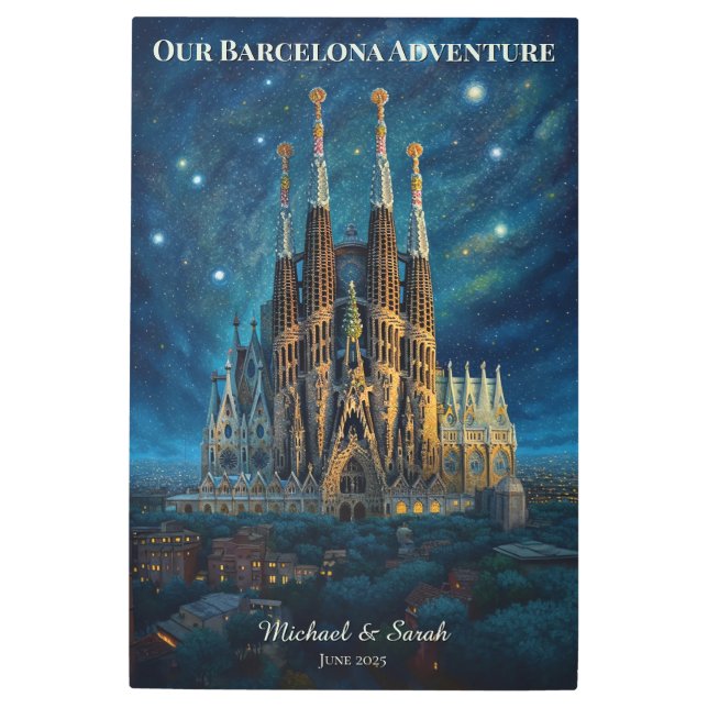Impresión En Metal Viaje personalizado de Barcelona | Sagrada Familia (Anverso)