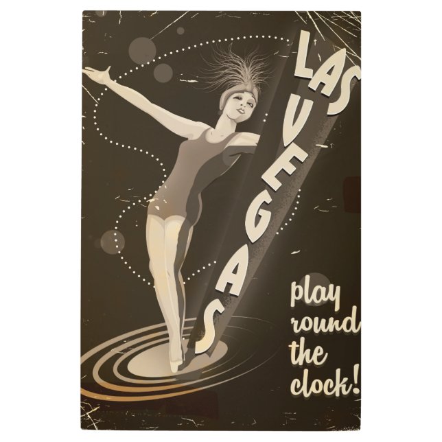 Impresión En Metal Viaje vintage de Las Vegas (Anverso)