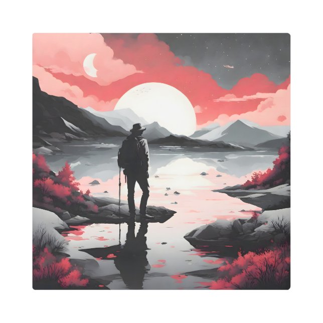 Impresión En Metal Viajero en Dusk (Anverso)