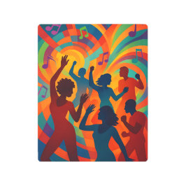 Impresión En Metal Vibrant Disco Metal Print | 70s Dancing Wall Art