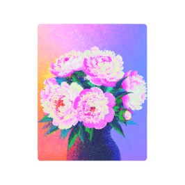 Impresión En Metal Vibrant Painterly Peony Print