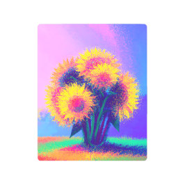 Impresión En Metal Vibrant Painterly Sunflower Print