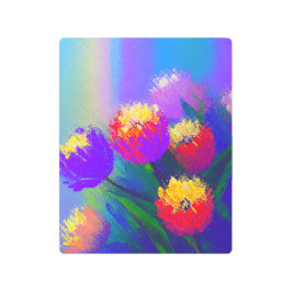 Impresión En Metal Vibrant Painterly Tulips Metal Print