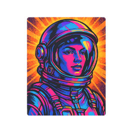 Impresión En Metal Vibrant Woman Astronaut Metal Print | Psychedelic