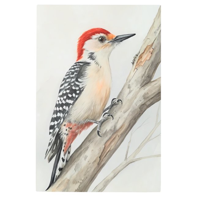 Impresión En Metal Vibrant Woodpecker: Nature's Tree Dweller (Anverso)