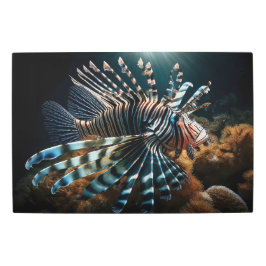 Impresión En Metal Vibrante Lionfish en el paraíso de los arrecifes d