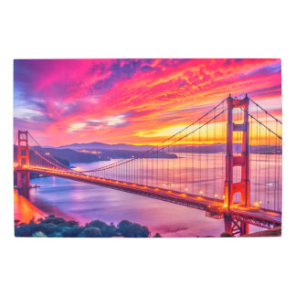 Impresión En Metal Vibrante puesta de sol sobre la bruja Golden Gate